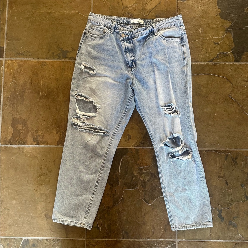 Vervet by Flying Monkey Super High Rise Crossover Waist Mom Jeans 32 - Picture 2 of 5